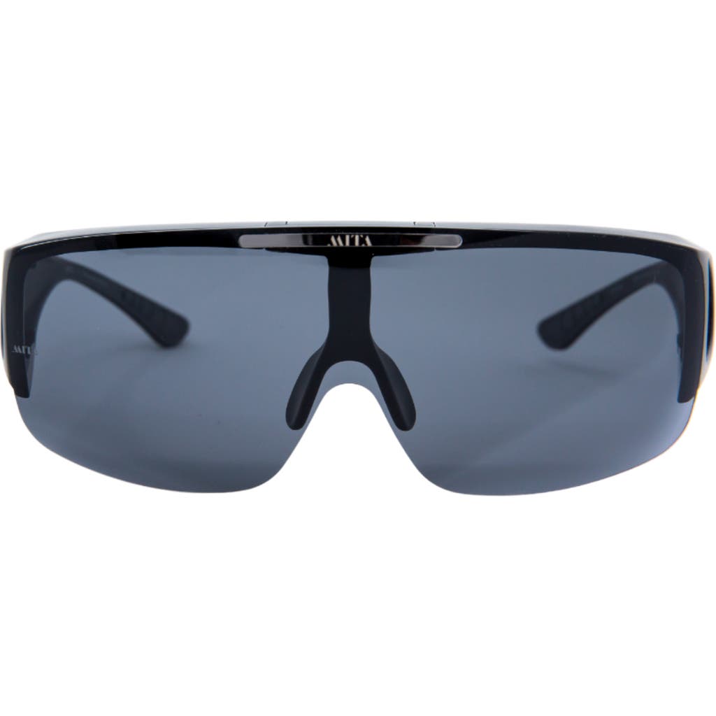 Mita Sustainable Eyewear Sobe 136mm Shield Sunglasses In Matte Black/smoke Lens Shield