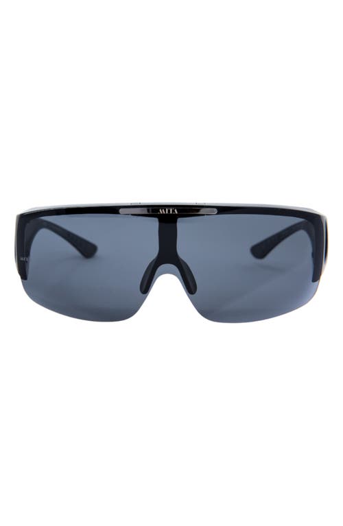 MITA SUSTAINABLE EYEWEAR Sobe 136mm Shield Sunglasses in Matte Black/Smoke Lens Shield