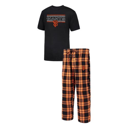 Men's Concepts Sport Black/Orange San Francisco Giants Badge T-Shirt & Pants Sleep Set