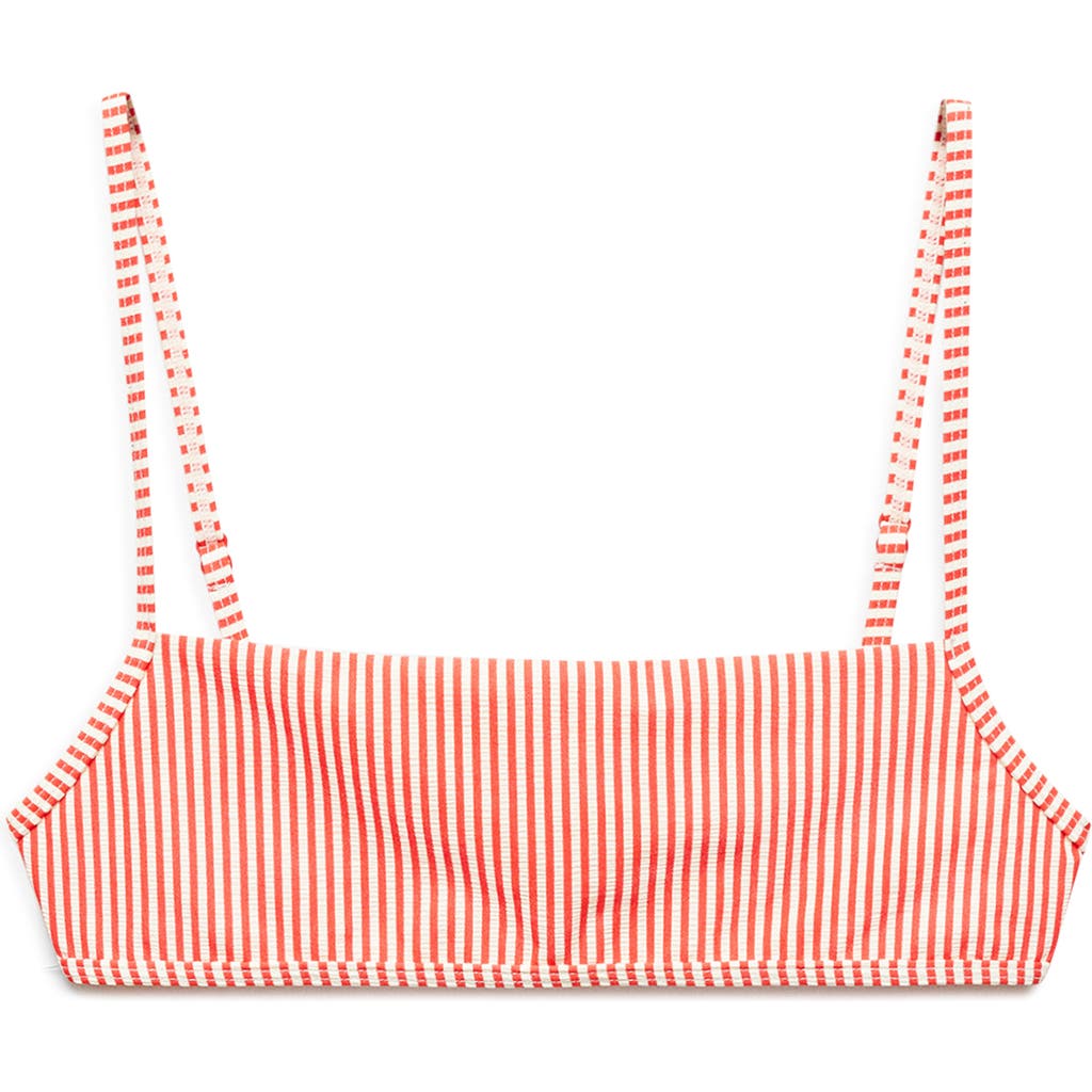 Mango Stripe Bikini Top In Red Stripe