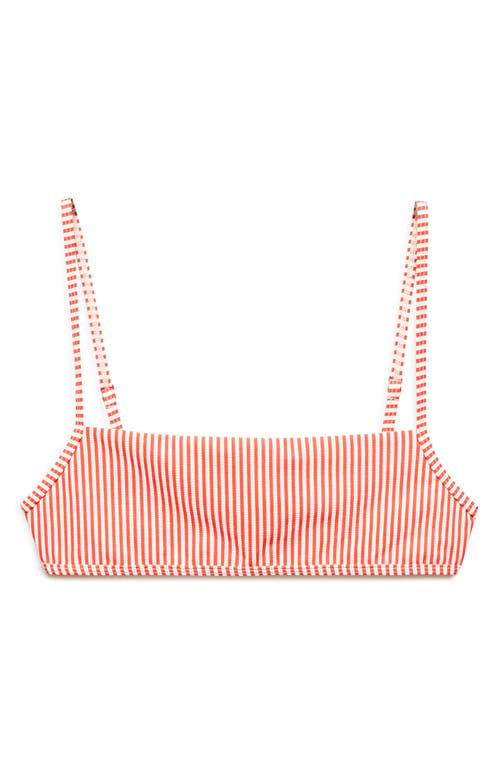 Shop Mango Stripe Bikini Top In Red Stripe