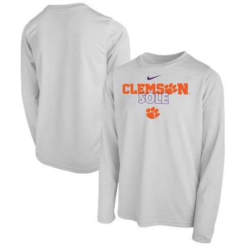 Men's Nike White Clemson Tigers 2021 Postseason Basketball JUST US Bench  Legend Long Sleeve T-Shirt