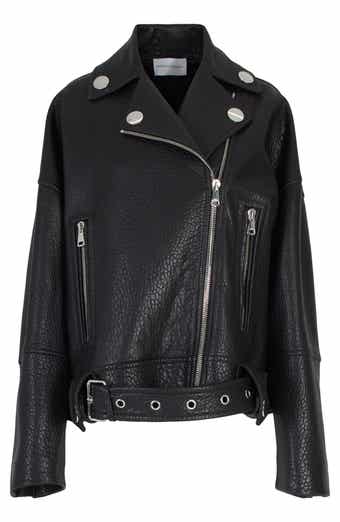 AllSaints Billie Oversize Leather Biker Jacket Nordstrom