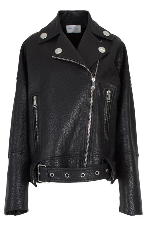 Rebecca Minkoff Stevie Leather Moto Jacket True Black at Nordstrom,