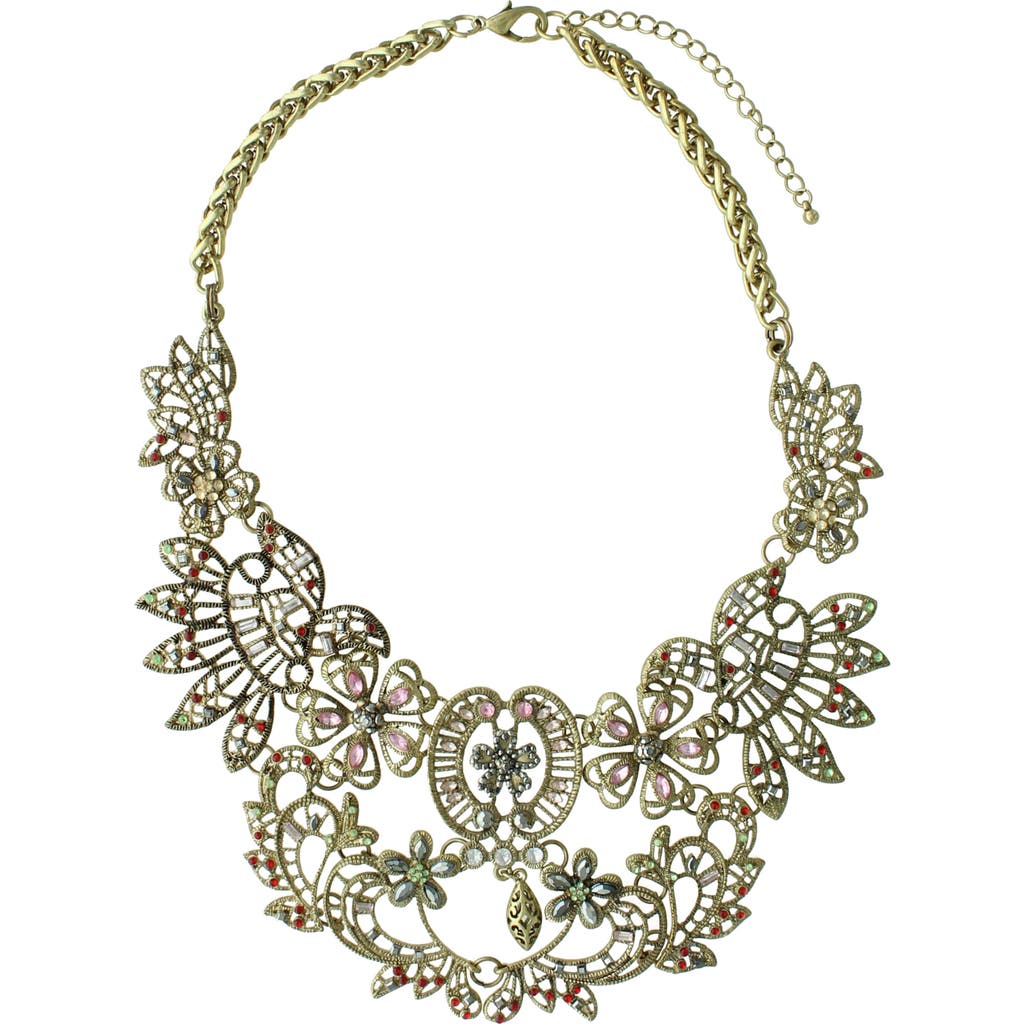 Shop Olivia Welles Chloé Statement Necklace In Gold/multi