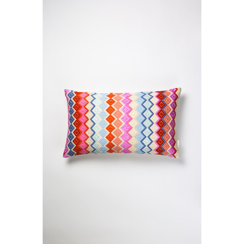 ARCHIVE NEW YORK ARCHIVE NEW YORK SAN PEDRO PINK DIAMOND HANDWOVEN COTTON AND SILK BROCADE THROW PILLOW