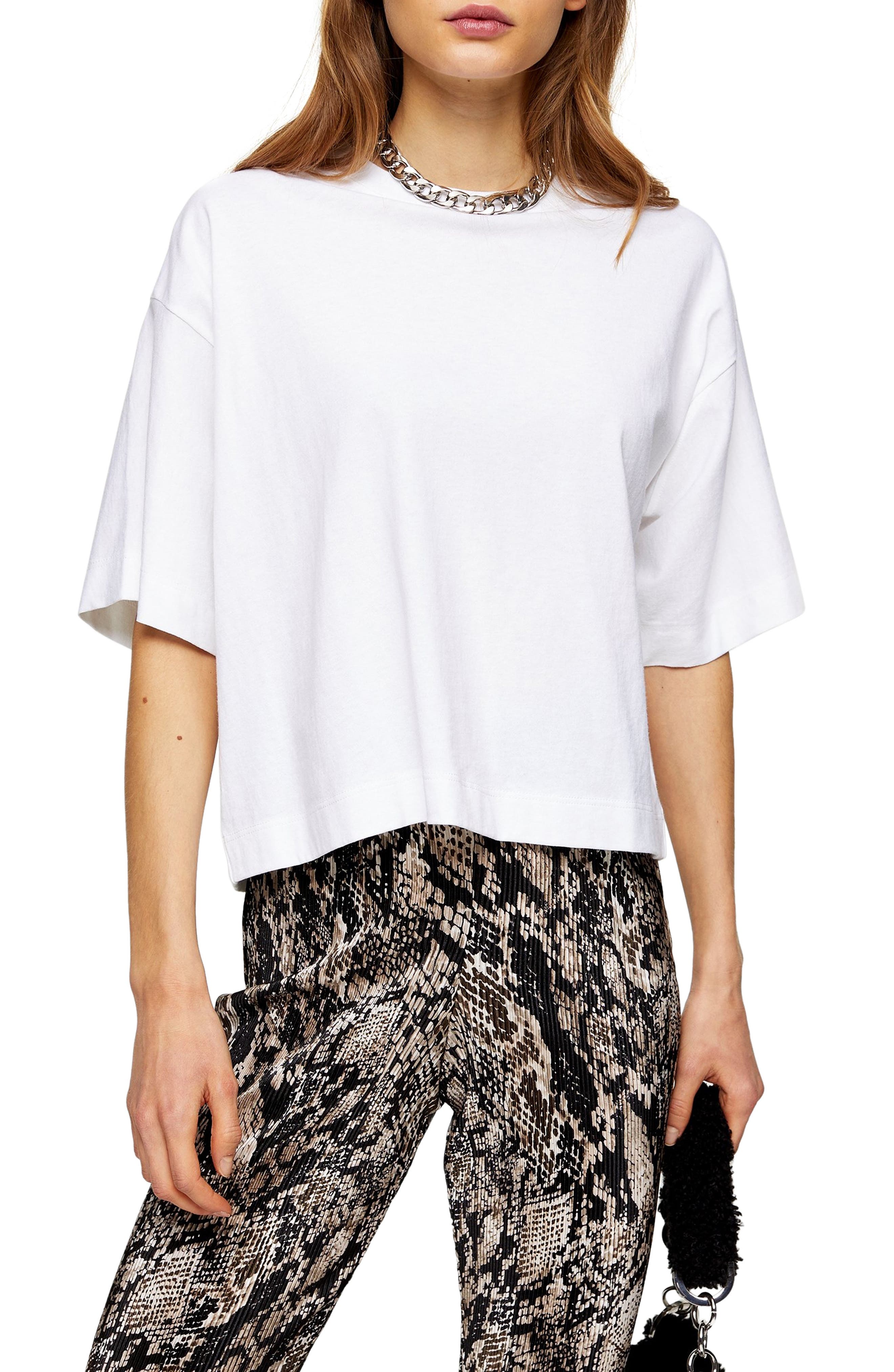 Topshop Boxy T-shirt In White | ModeSens