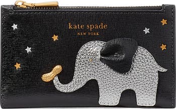 Kate Spade New York Spade Flower Monogram Coated Canvas Zip Around  Continental Wallet Black Multi One Size