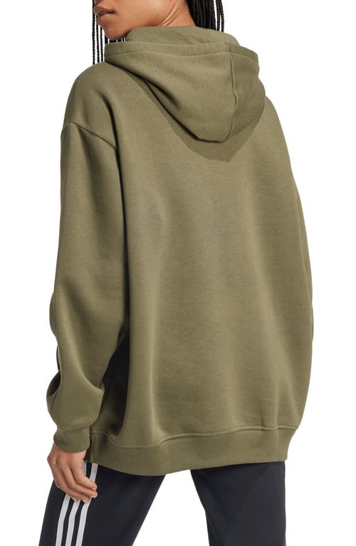 Shop Adidas Originals Essentials Oversize Hoodie In Olive Strata