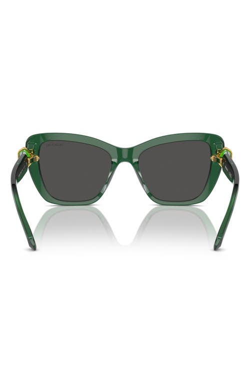 Shop Swarovski 55mm Cat Eye Sunglasses In Dark Green/dark Grey