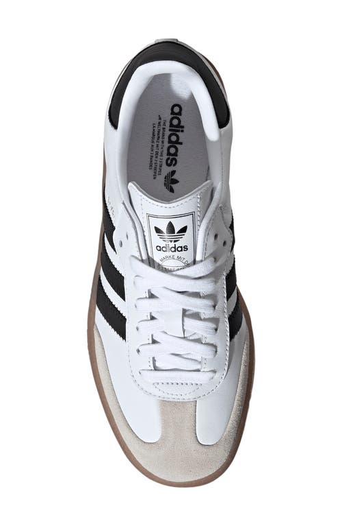 Shop Adidas Originals Adidas Sambae Sneaker In White/core Black/gold Met.