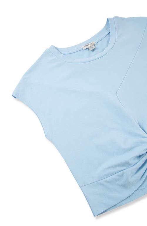 Shop Habitual Kids Kids' Twist Front Cotton T-shirt In Light Blue