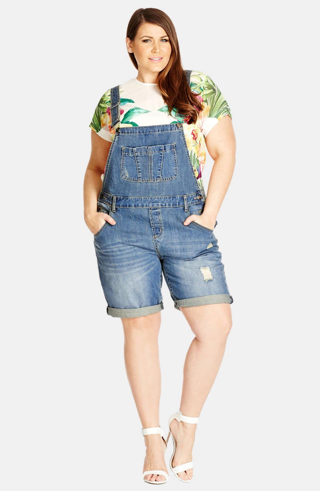 plus size overall shorts