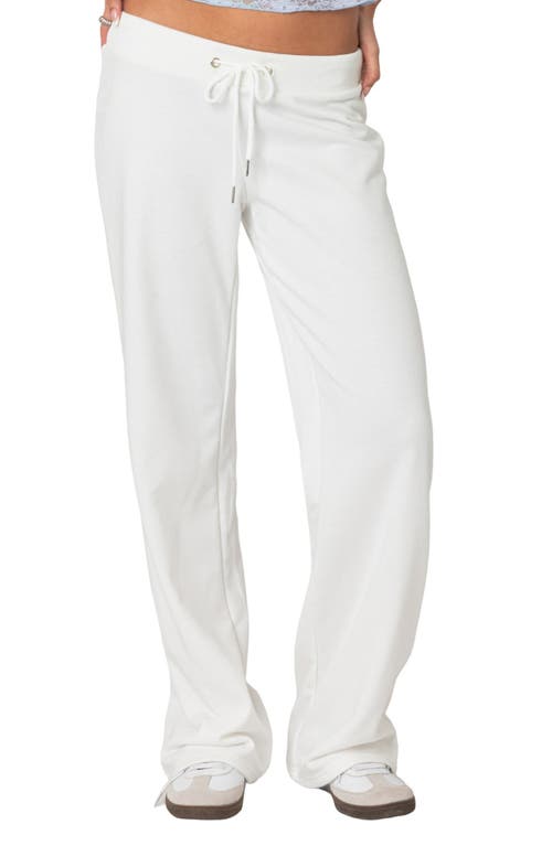 Quinn Cotton Blend Straight Leg Sweatpants in White
