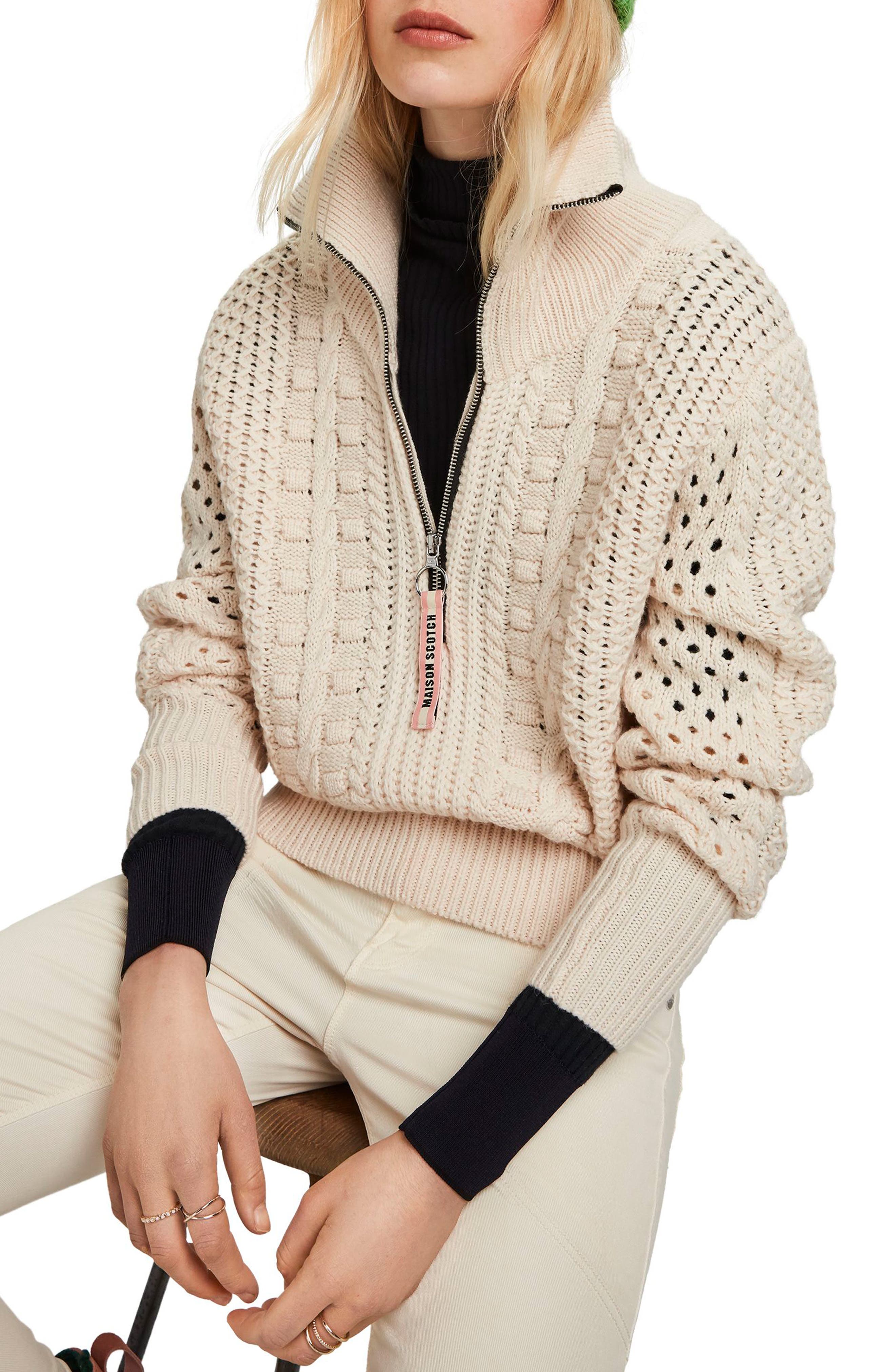 Scotch & Soda Cable Anorak Sweater Nordstrom