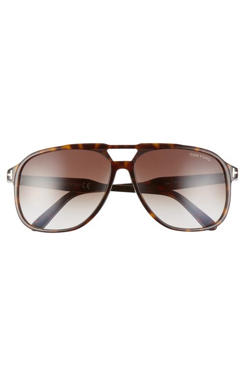 Tom Ford Raoul 62mm Gradient Navigator Sunglasses In Dark Havana/gradient Roviex