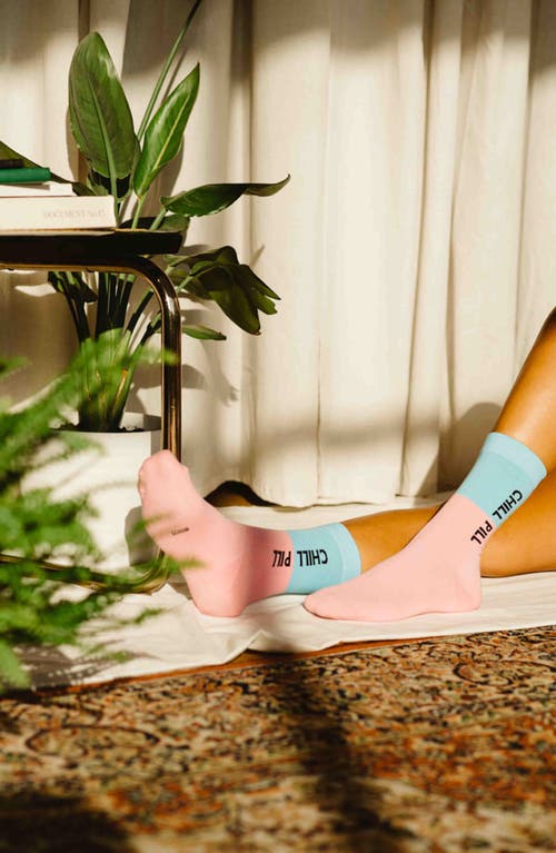 Shop Doiy Chill Pill Socks In Pink/blue Multi