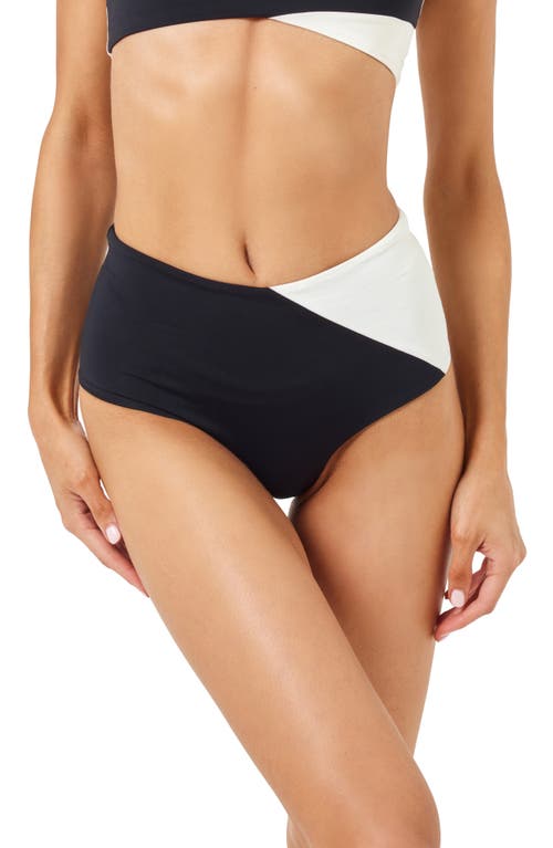 L*space High Tide Classic Bikini Bottoms In Black/cream