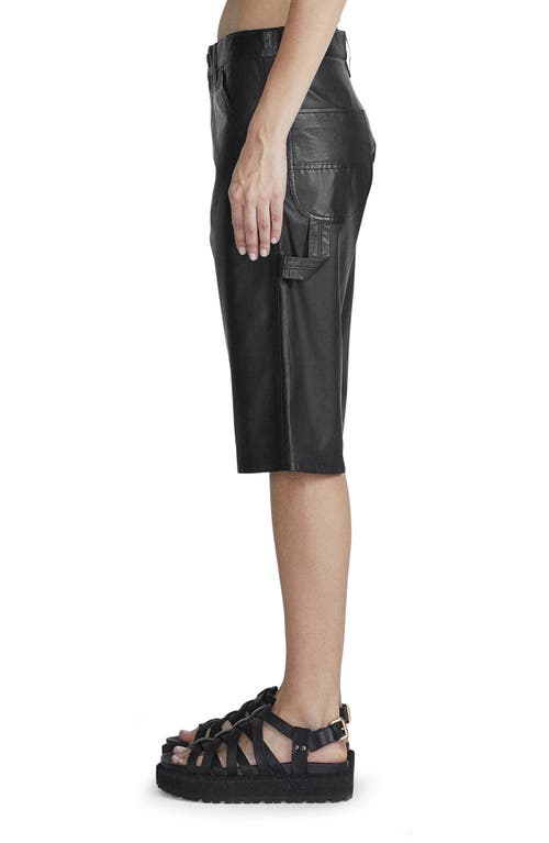 Rag & Bone Leather Knee-length Shorts In Black