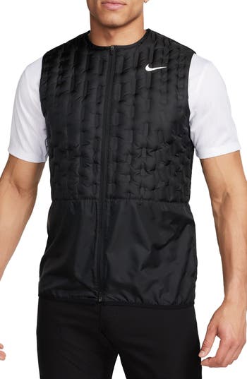 Nike Therma-fit Repel Water Repellent Down Golf Vest In Black