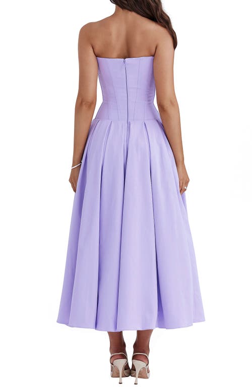 House Of Cb Lady Strapless Cocktail Dress In Pastel Lilac