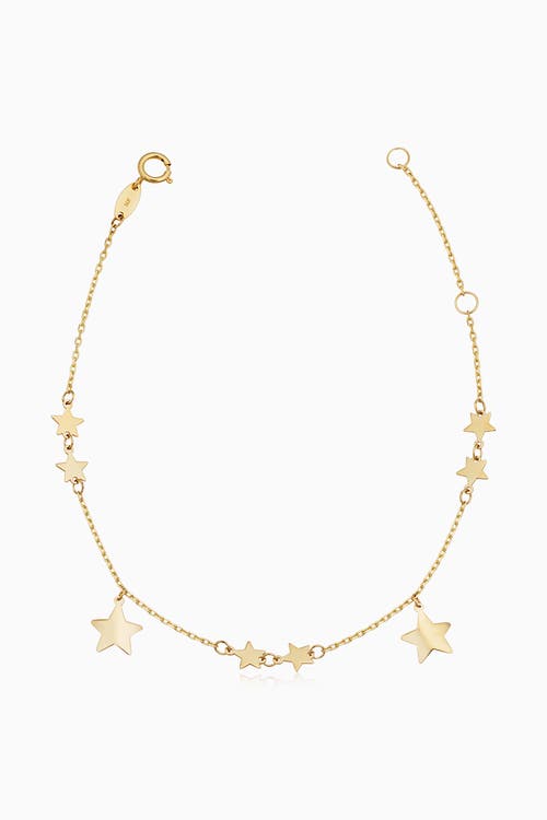 Shop Oradina 14k Yellow Gold Street Star Bracelet