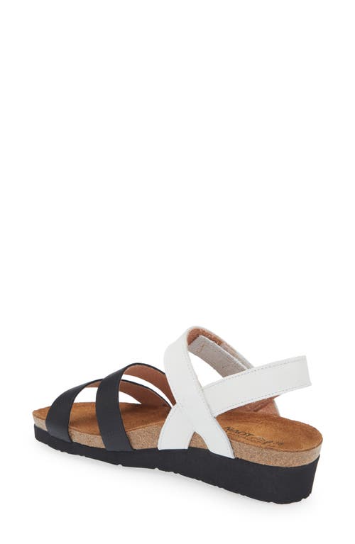 Naot Women's Kayla Sandal In Soft White/soft Black In White/black Leather