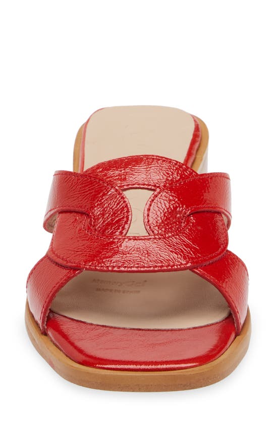Wonders Leather Slide Sandal In Menorca Rojo