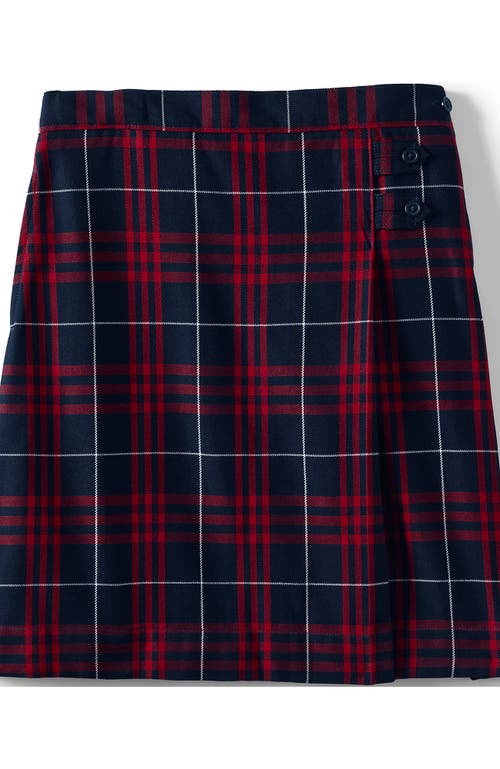 LANDS' END LANDS' END SCHOOL UNIFORM GIRLS PLAID A-LINE SKIRT BELOW THE KNEE