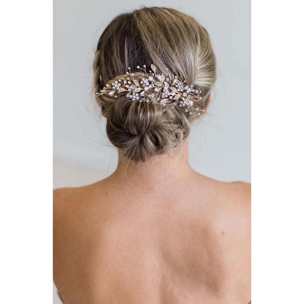 Brides And Hairpins Brides & Hairpins Rahab Crystal Hair Clip In Gold