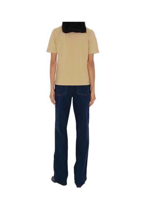 Burberry Oak Leaf Crest Ekd T-shirt In Flax