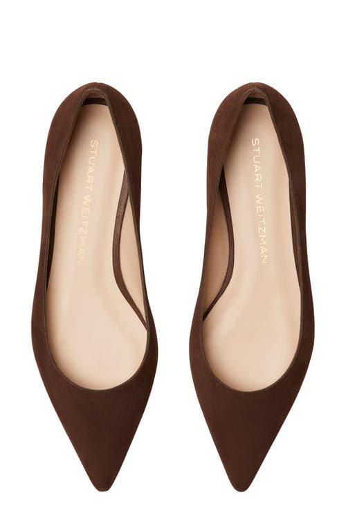 Shop Stuart Weitzman Emilia Pointed Toe Flat In Walnut