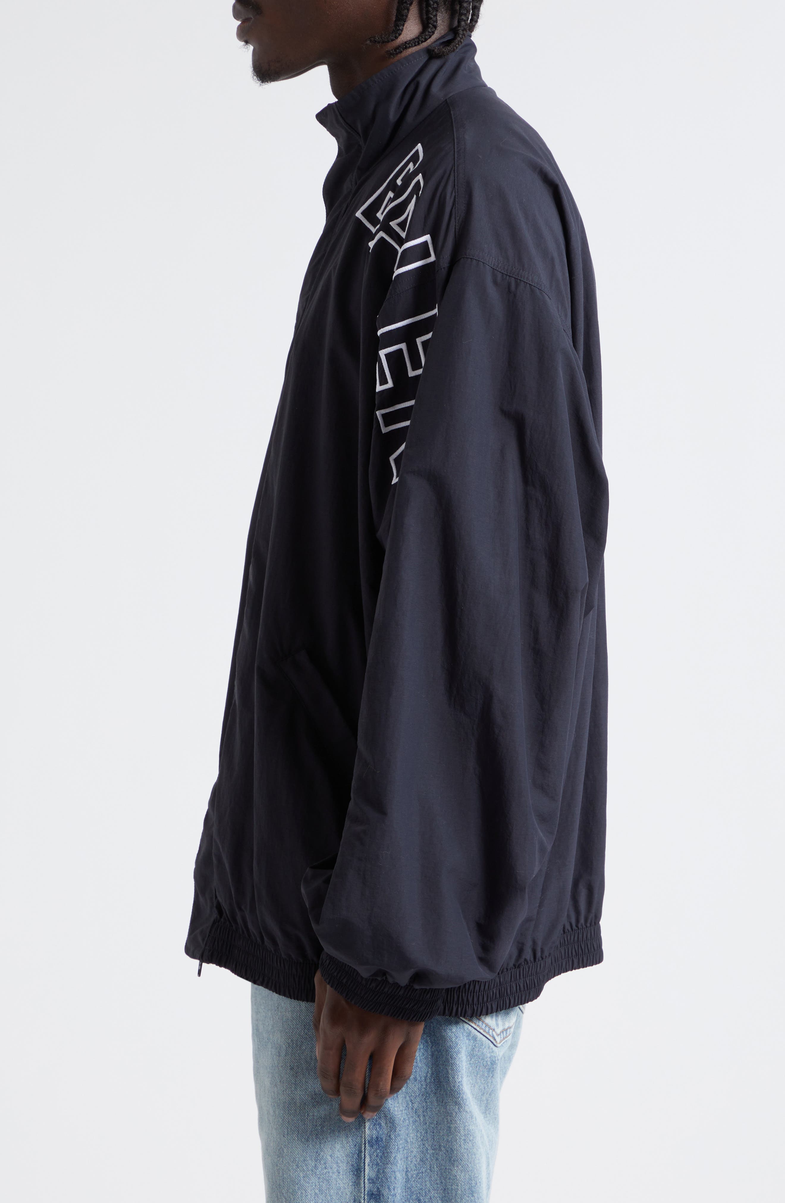 Black Logo-embroidered track jacket, Balenciaga