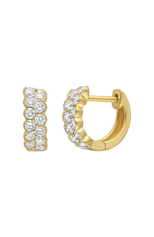 Bony Levy Florentine Diamond Double Row Huggie Hoop Earrings in 18K Yellow Gold at Nordstrom