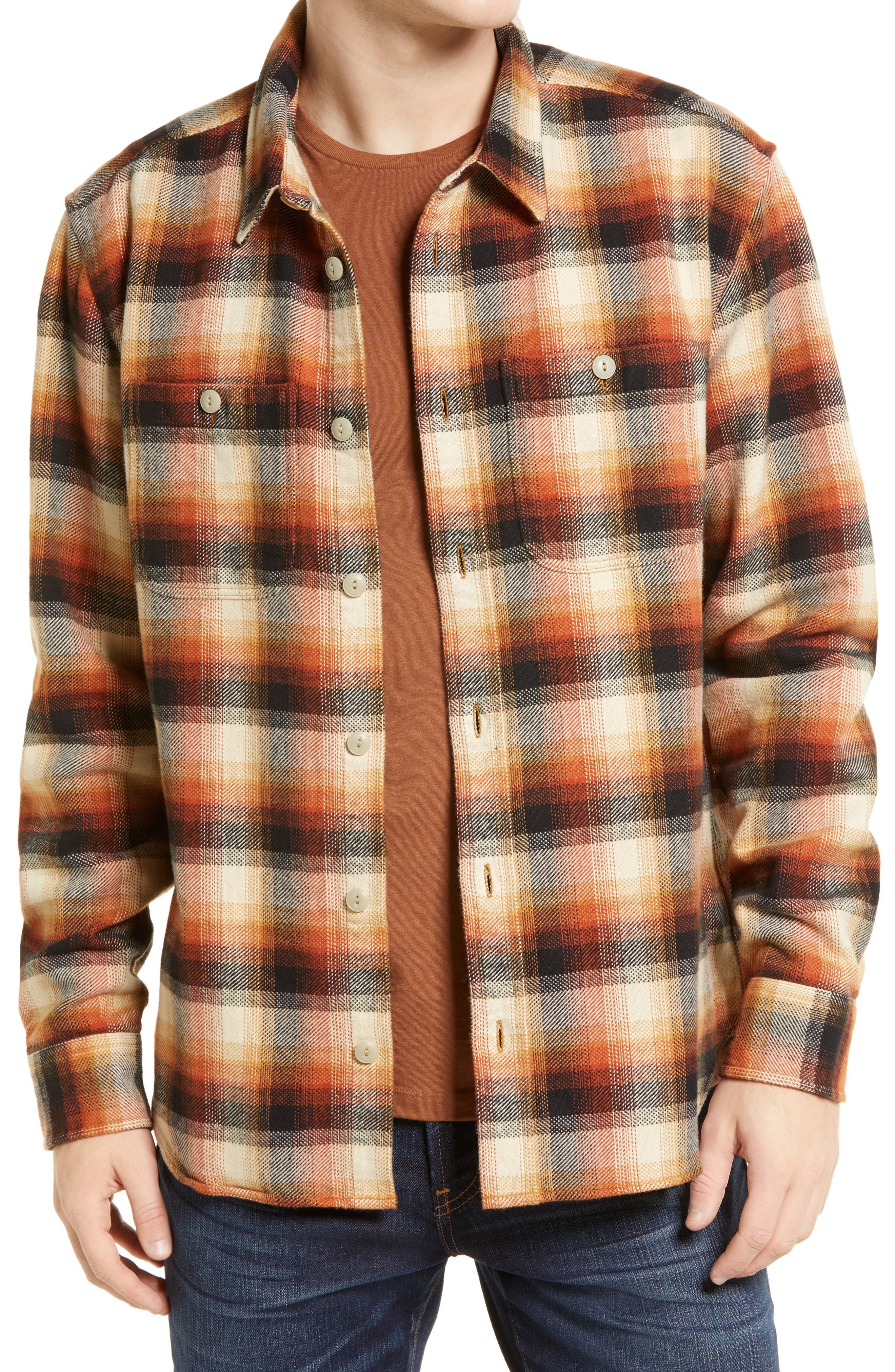 brown flannel jacket mens