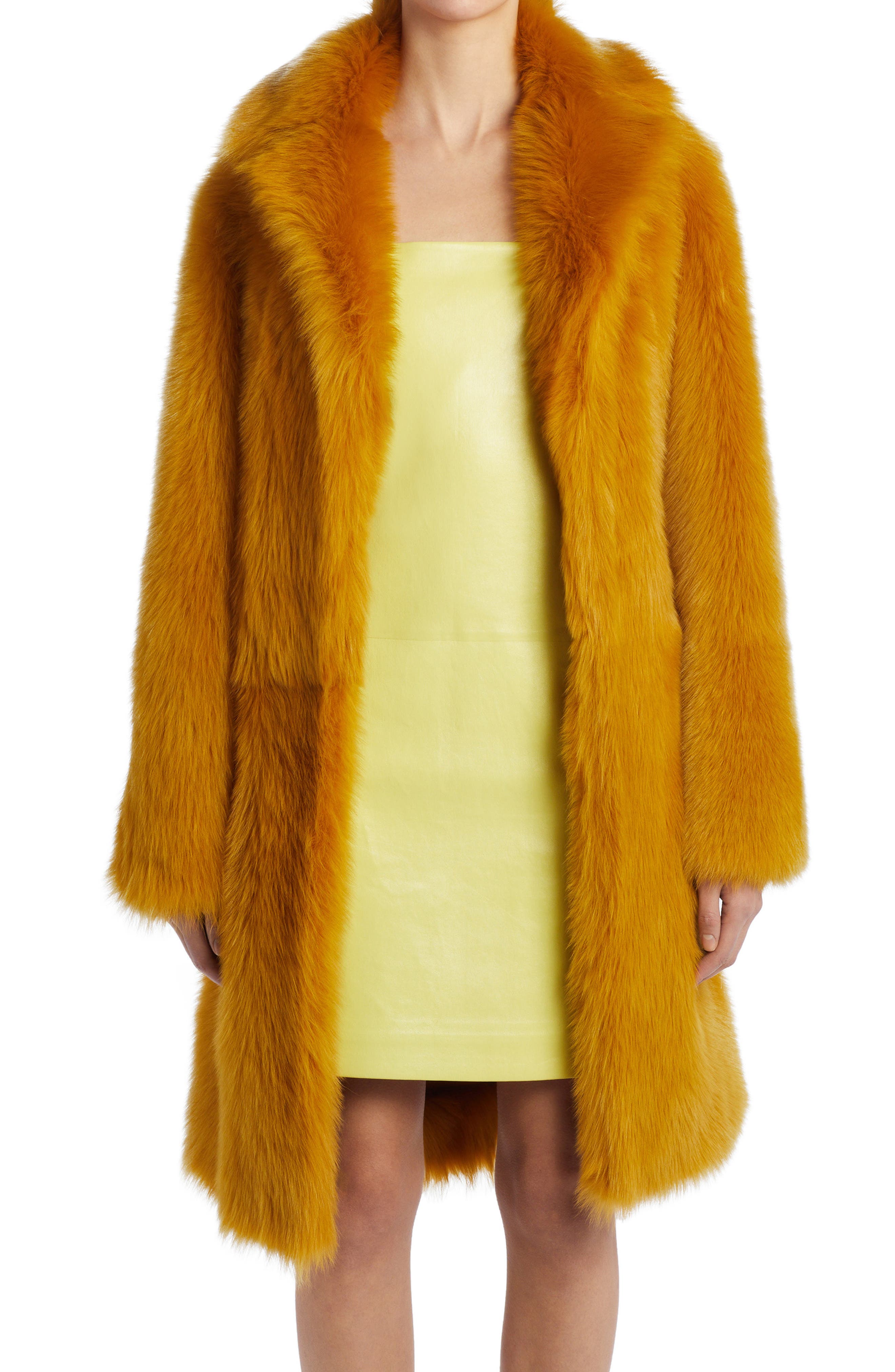 Bottega Veneta Fur Jacket in Yellow Womens Clothing Jackets Fur jackets 