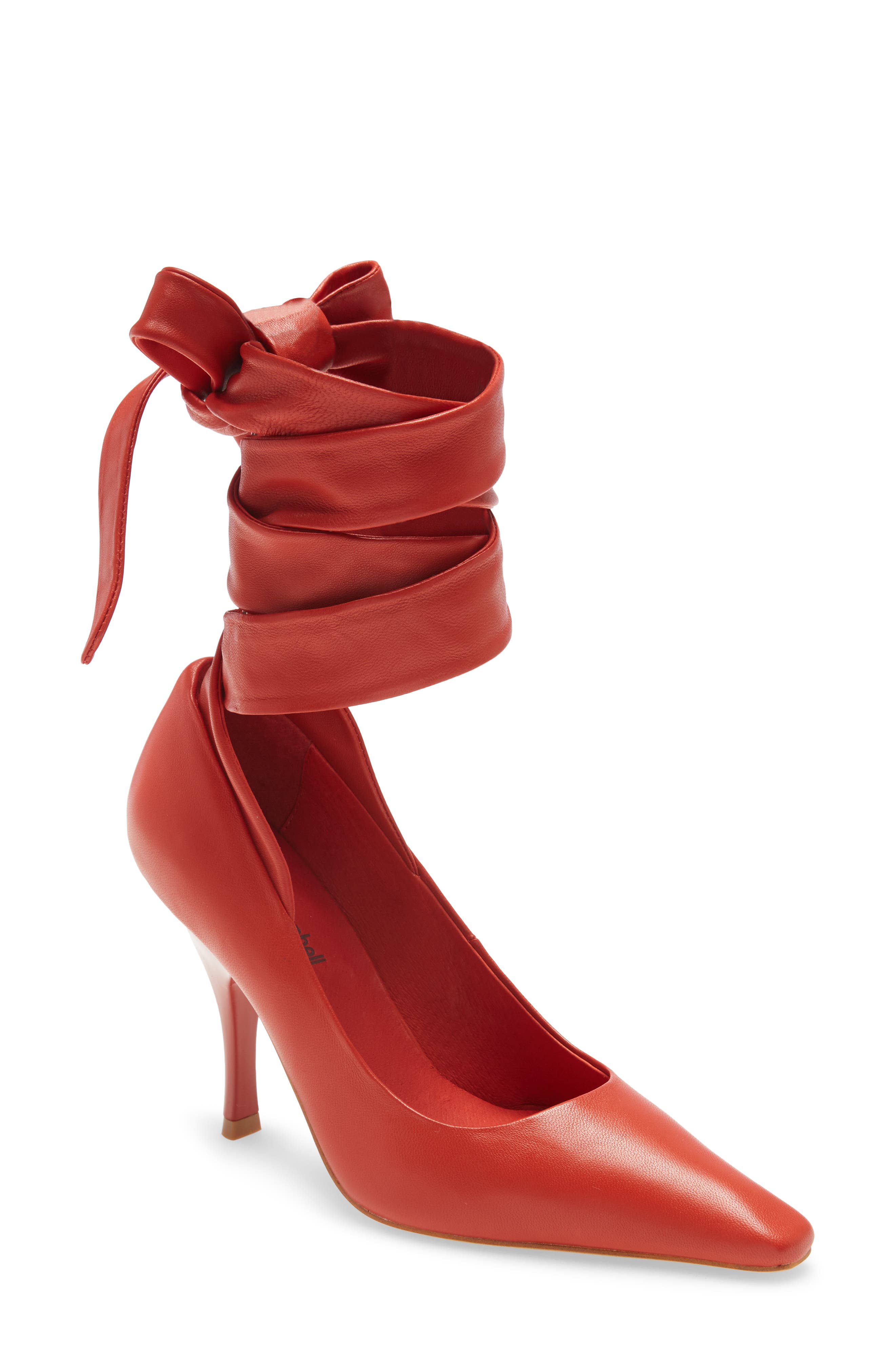 Jeffrey Campbell Xenah Pointed Toe Pump In Orange Leather
