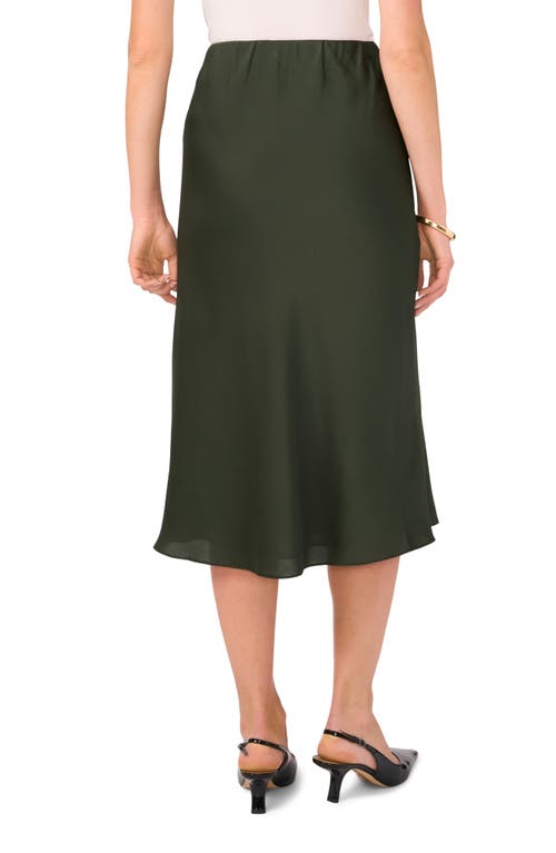 Shop Vince Camuto Satin Bias Cut Skirt In Military Grn