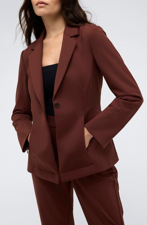 Shop Kenneth Cole Athletic Stretch One-button Blazer In Deep Chestnut