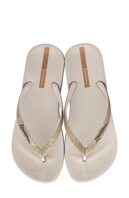 Shop Ipanema Ana Sparkle Flip Flop In Beige/beige