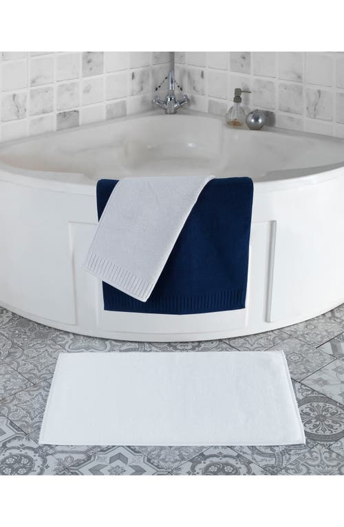 Brooks Brothers Border Bath Mat In White