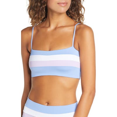 L Space Rebel Stripe Bikini Top, Blue/green
