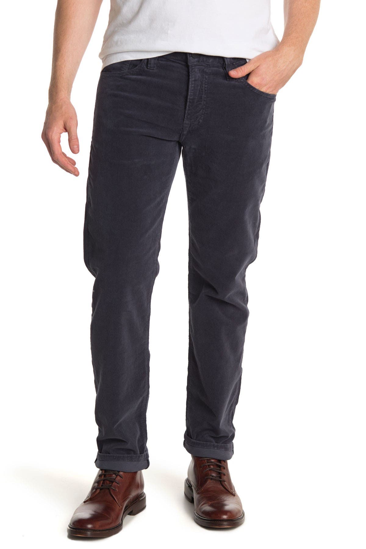 34 Heritage Courage Straight Leg Corduroy Jeans In Slate Cord | ModeSens