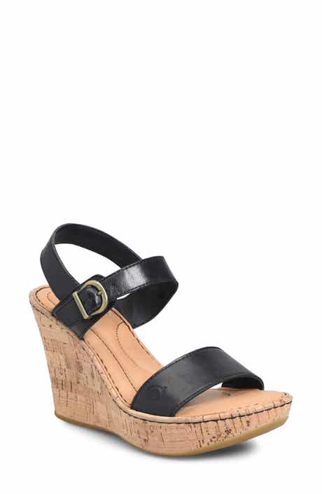 B rn Agnio Open Toe Faux Cork Wedge Sandal Women Nordstromrack