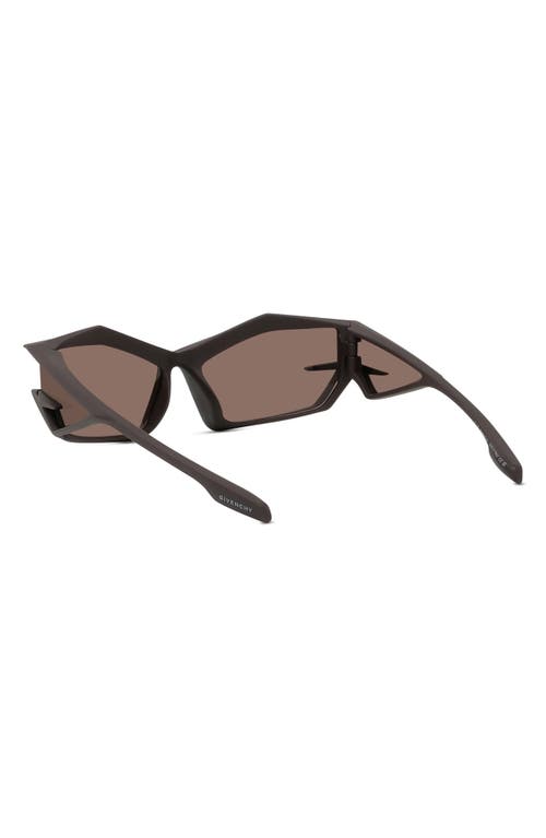 Shop Givenchy Geometric Sunglasses In Matte Dark Brown/brown