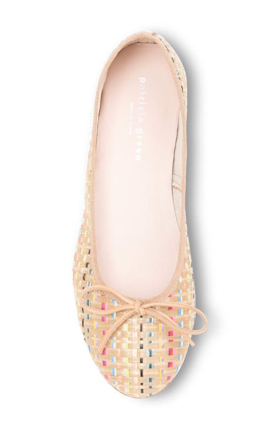 Patricia Green Skim Ballerina Flat In Multi Raffia