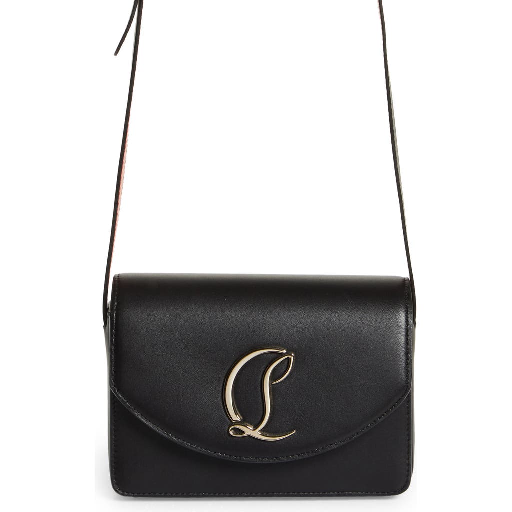 Christian Louboutin Small Loubi54 Leather Crossbody Bag In Cm6s Black/gold
