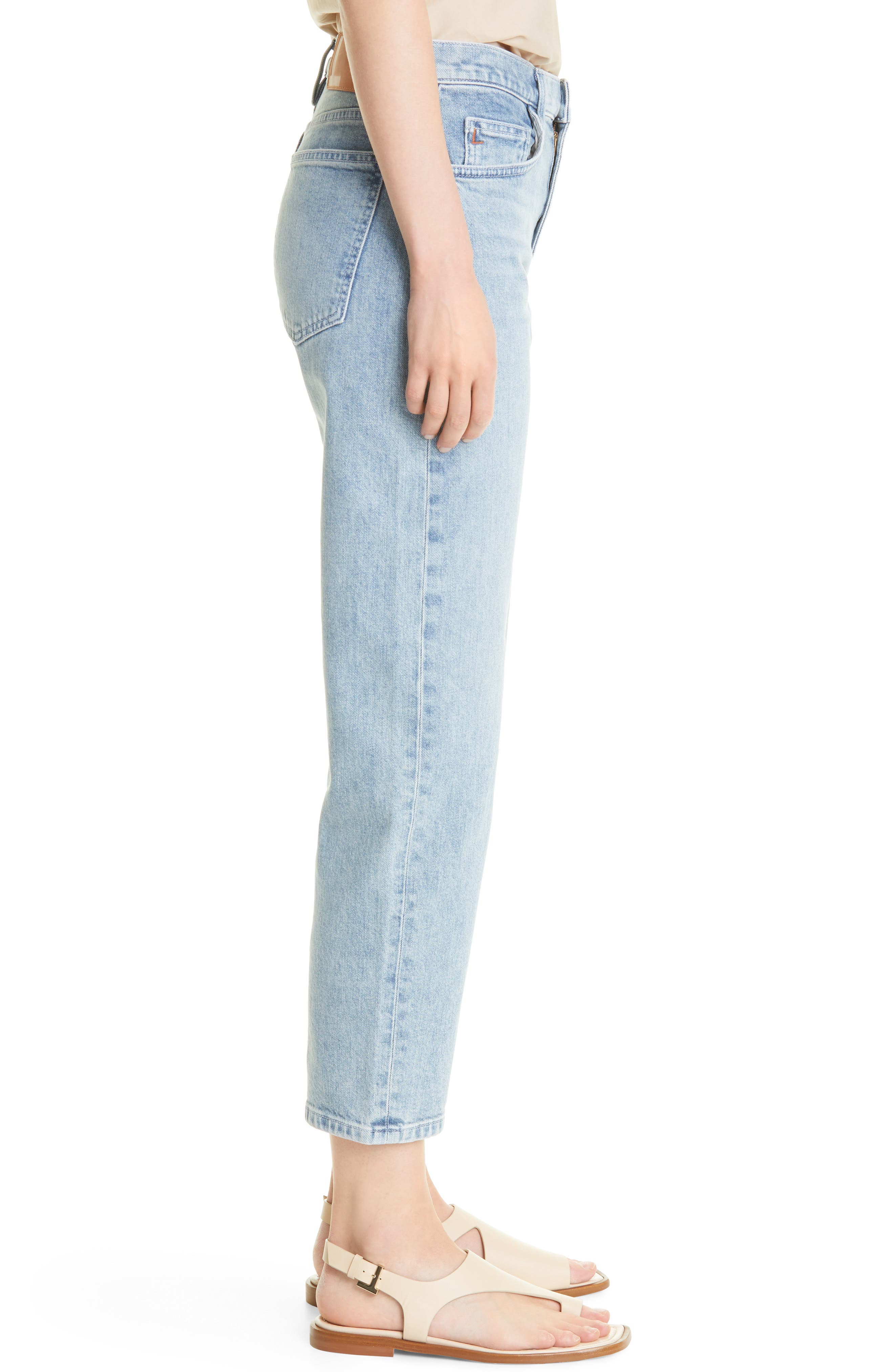 Lafayette 148 New York Bedford Womens Straight Leg Denim Cropped Jeans, Stonewash Blue