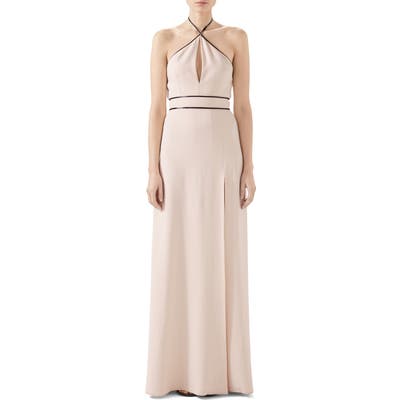 Gucci Tech Jersey Halter Gown, Ivory