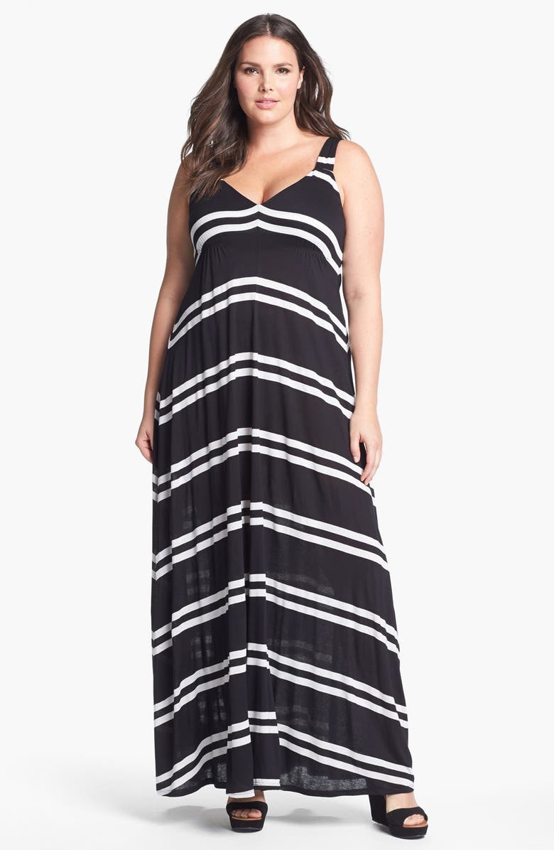 Eight Sixty Stripe Jersey Maxi Dress (Plus Size) | Nordstrom